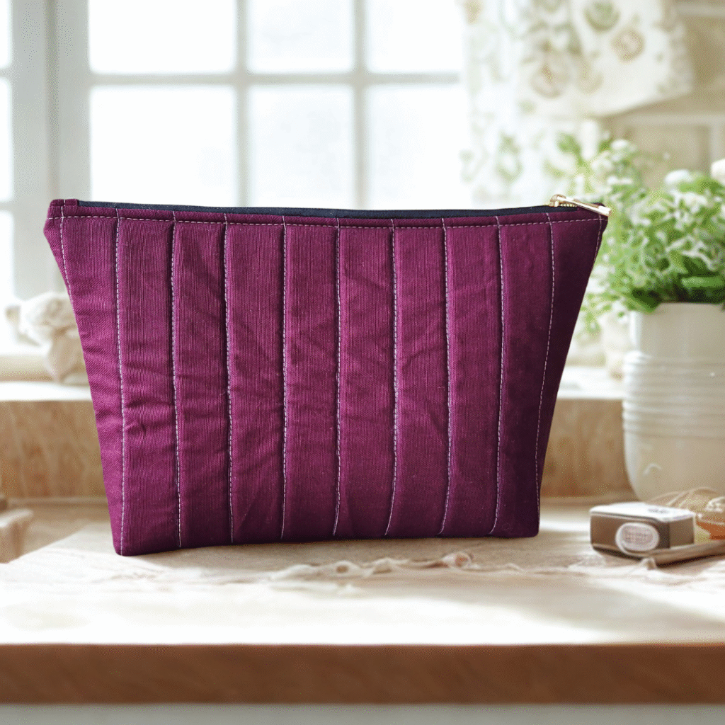 Trousse de toilette matelassée à réaliser en atelier couture Sab&Co