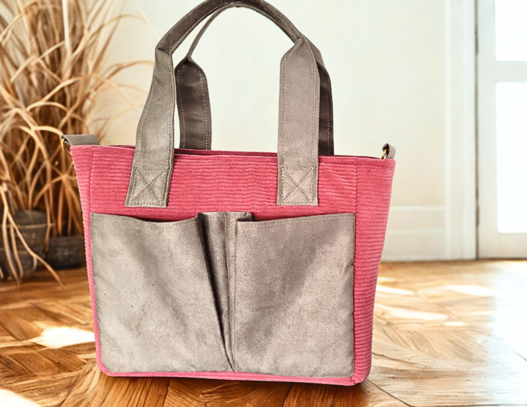Kit couture sac cabas zippé poches 3 D