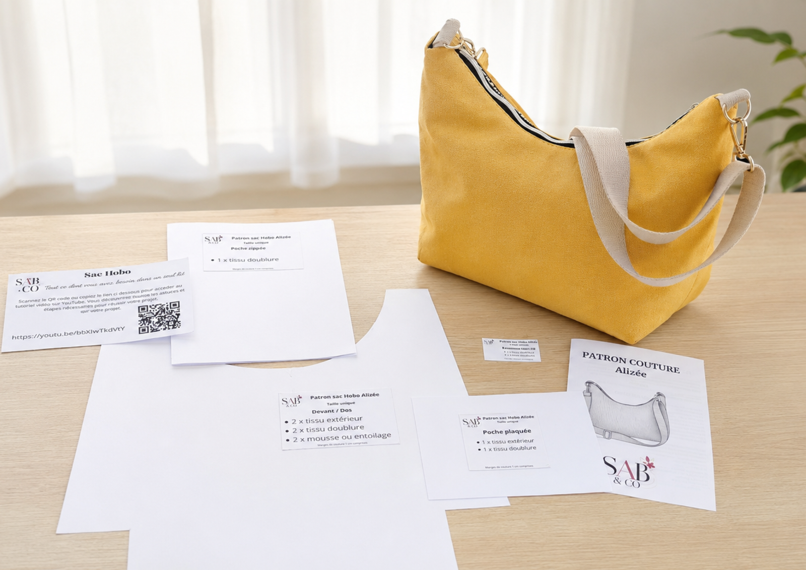 Patron couture sac Hobo Alizée SABETCO