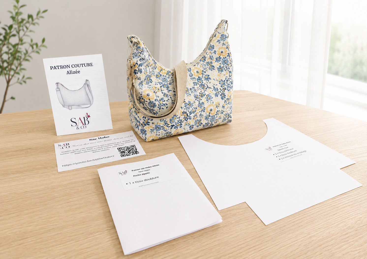 Patron couture sac Hobo Alizée SABETCO