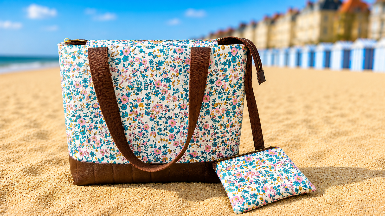 Kit Couture Sac Cabas Calypso en toile à motifs et simili cuir – Image 13