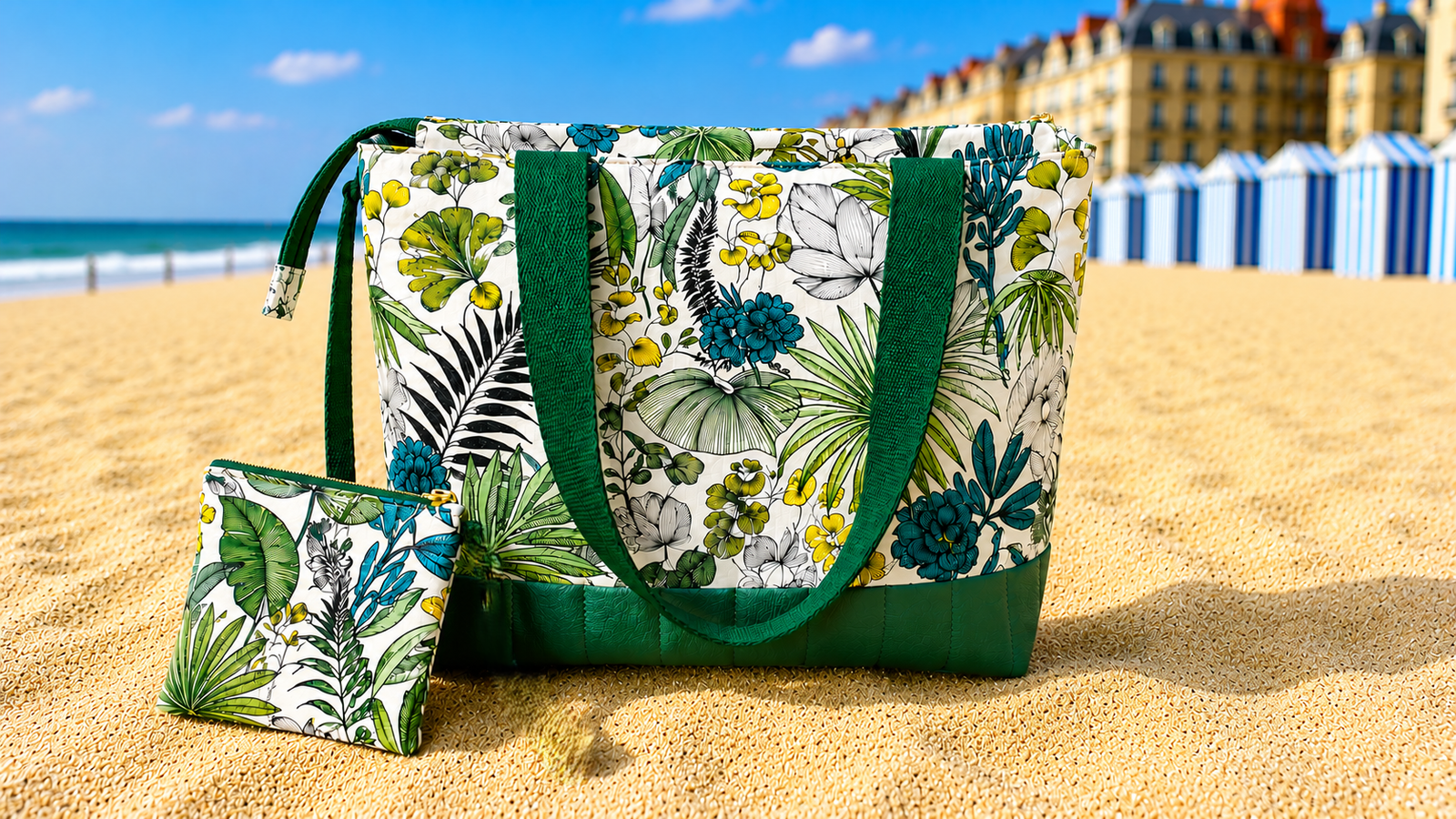 Kit Couture Sac Cabas Calypso en toile à motifs et simili cuir – Image 4